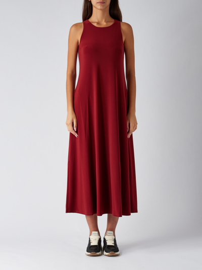 Max Mara Leisure Lana Jersey Maxi Dress In Bordeaux