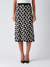 S Max Mara Enza High-rise Wool Midi Skirt In Bianco-nero