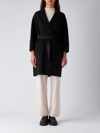 S Max Mara Coat With Belted Waist And Lapels In Black