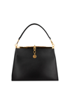 Etro 'small Vela' Black Shoulder Bag With Logo And Pegasus Charm In Black