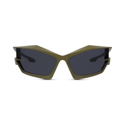 Givenchy 69mm Geometric Sunglasses In Matte Dark Green