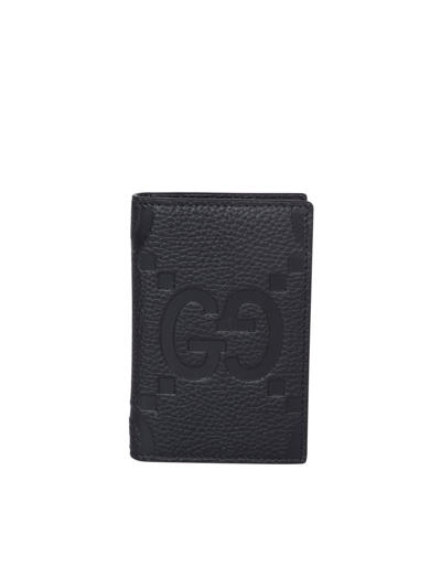 Gucci Jumbo Gg Pattern Black Cardholder