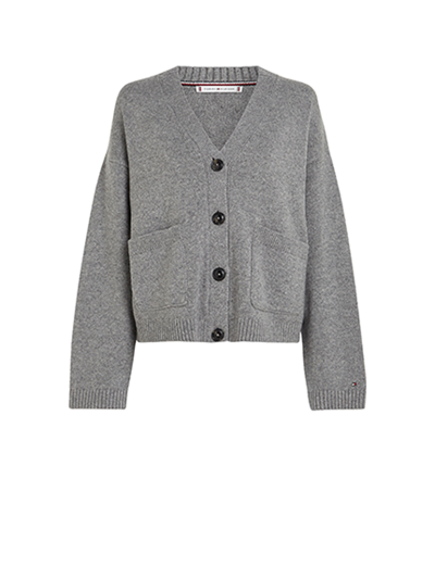 Tommy Hilfiger Gray Cardigan With Buttons In Heather Grey