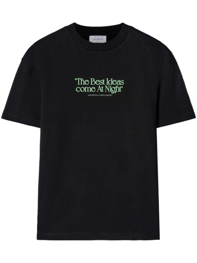 Off-white Slogan-print Short-sleeve T-shirt In Black