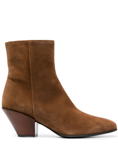 Roberto Festa 80mm Ankle Suede Boots In Brown
