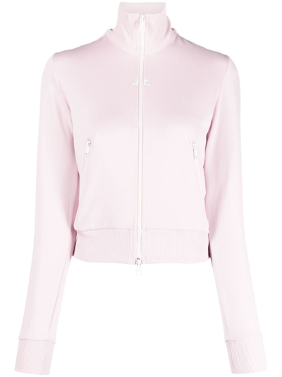 Courrèges Zip-up Cropped Jacket In Pink