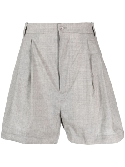 Hed Mayner Darted High-waisted Shorts In Grey