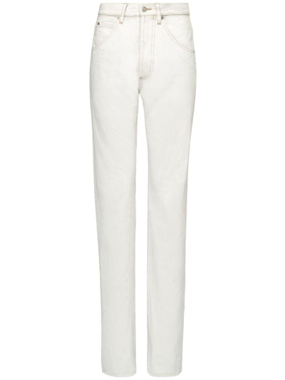 Maison Margiela White 5-pocket Style Straight Jeans With Contrasting Stitching In Cotton Denim Woman