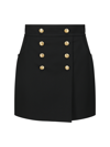 Gucci Button-up Crepe Skirt In Black