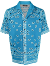 Alanui Bandana-print Cotton Shirt In Light Blue