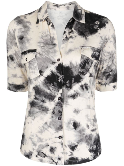 Majestic Printed Viscose Shirt In Black