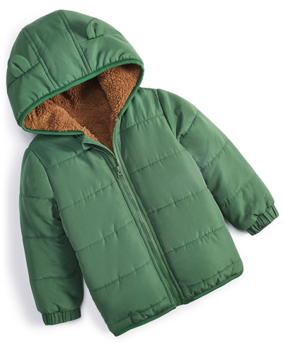 First Impressions Toddler Boys Bear Puffer Jacket, Created For Macy's In Rainforest Grn