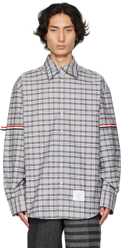 Thom Browne Gray Armband Shirt In 035 Med Grey