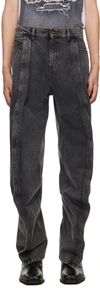 Y/project Black Banana Jeans In Vintage Black
