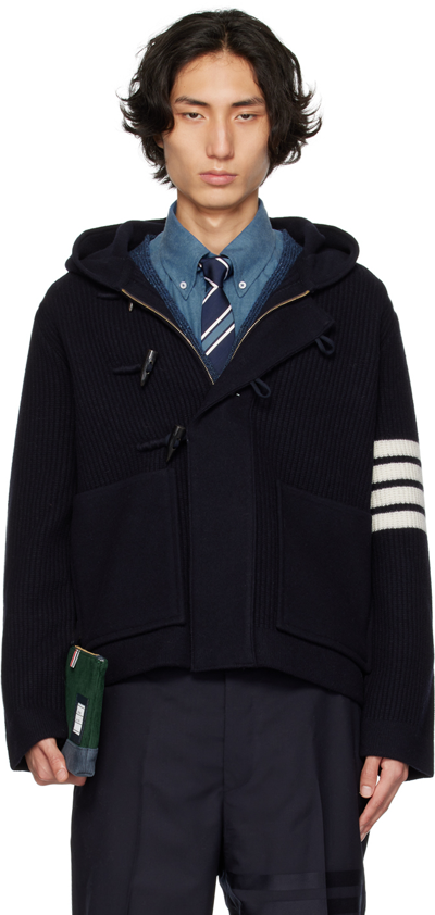 Thom Browne Navy 4-bar Duffle Coat In 415 Navy