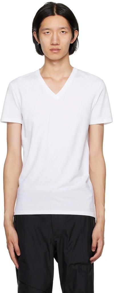 Zegna V-collar Short-sleeved T-shirt In White
