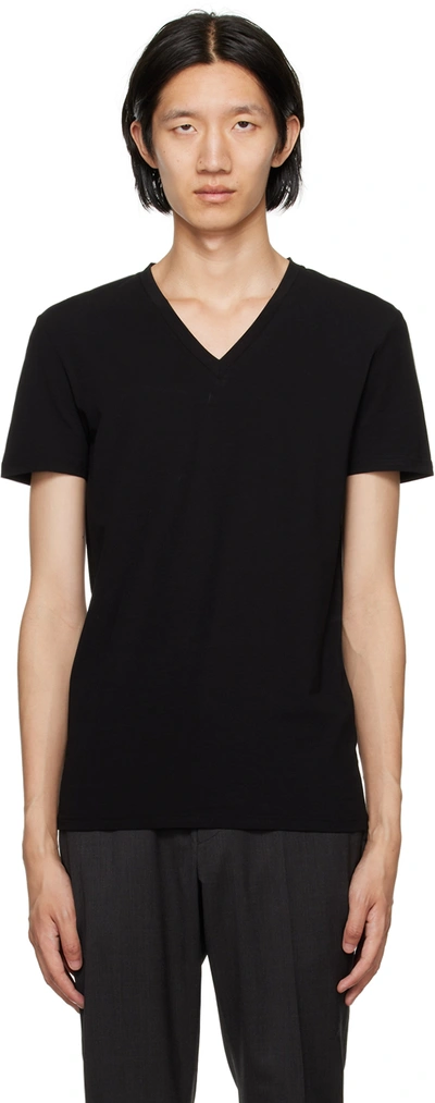 Zegna Black V-neck T-shirt