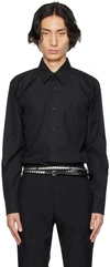 Stefan Cooke Black Slash Monogram Shirt In Black