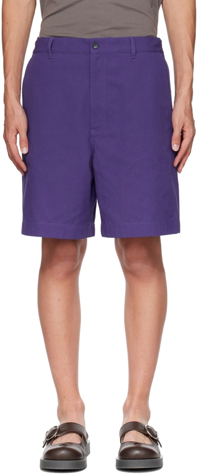 Acne Studios Purple Three-pocket Shorts In Bmz Electric Purple