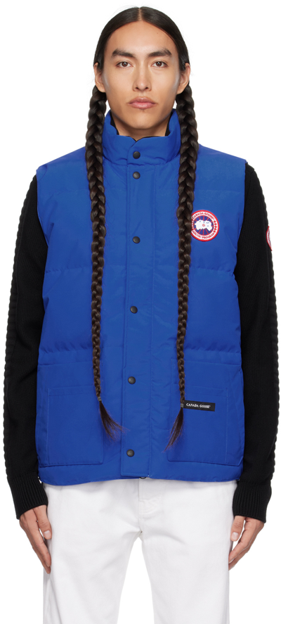 Canada Goose Blue Freestyle Crew Down Vest In Royal Pbi Blue