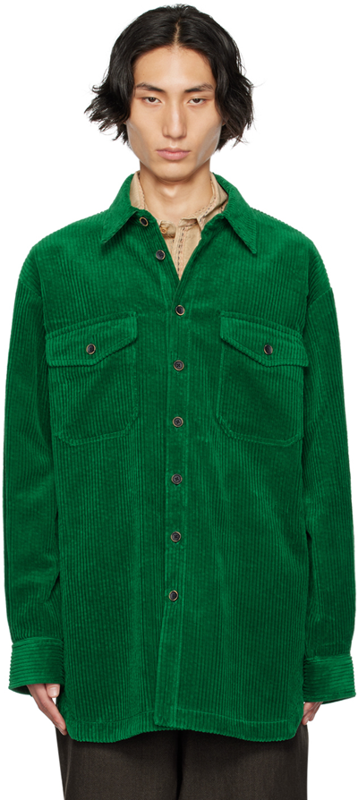 Uma Wang Green Tavis Shirt In Uw400 Green