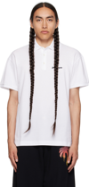 PALM ANGELS WHITE EMBROIDERED POLO