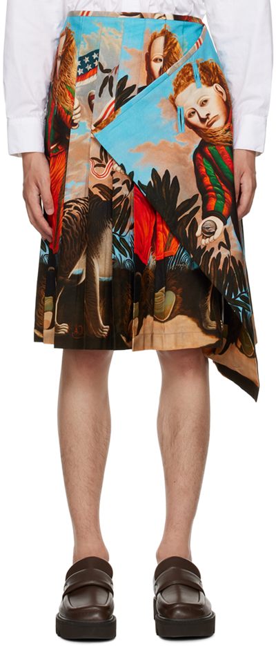 Charles Jeffrey Loverboy Multicolor Wrap Kilt In Amboy American Boy P