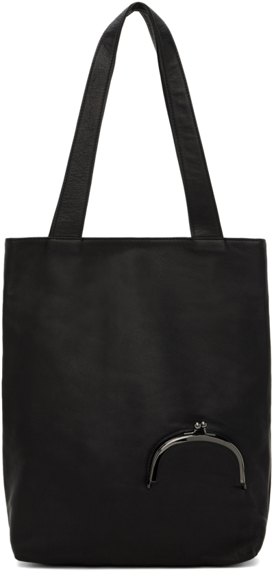 Yohji Yamamoto Black Clasp Tote In 1 Black