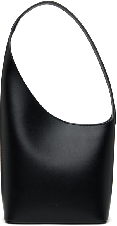 Aesther Ekme Demi Lune Leather Shoulder Bag In 101 Black