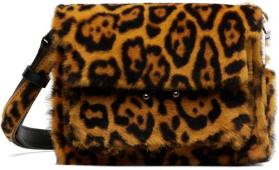 Marni Brown Mini Trunk Bag In 00y65 Leopard
