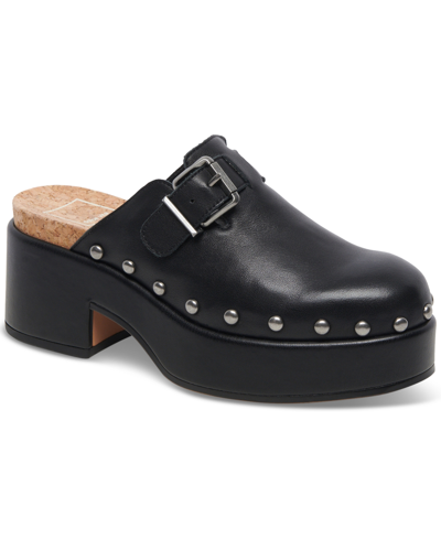 Dolce Vita Women's Yevan Buckled Studded Platform Clogs In Black