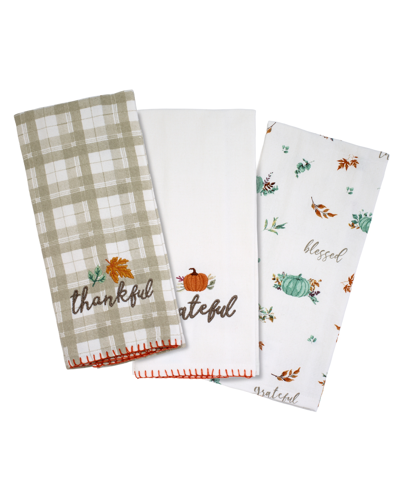 Avanti Grateful Patch 3 Piece Kitchen Towels In Multicolor