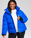 BCBGENERATION WOMEN'S PLUS SIZE HIGH-LOW HOODED PUFFER COAT