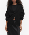 Mango Button Knit Cardigan Black