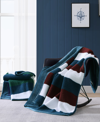 Nautica Wilton Sherpa Reversible Throw Blanket In Dark Red/navy