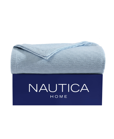 Nautica Ripple Cove Cotton Reversible Blanket, Full/queen In Light Blue
