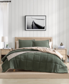 Nautica Beckett Microsuede King Comforter Set In Green/natural