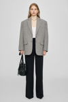 ANINE BING ANINE BING QUINN BLAZER IN TAN HERRINGBONE