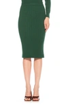 Alexia Admor Zion Cable Knit Midi Skirt In Midnight Green