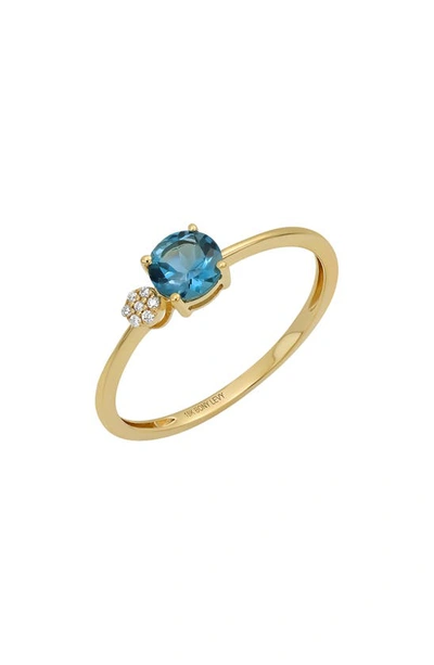 Bony Levy Blue Topaz & Diamond Ring In 18k Yellow Gold