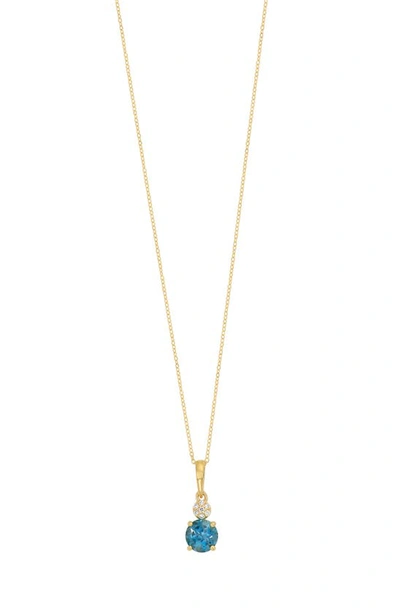 Bony Levy 18k Gold Pavé Diamond & Semiprecious Stone Pendant Necklace In 18k Yellow Gold Blue