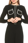 ALEXIA ADMOR ALEXIA ADMOR CLOVER RIBBED KNIT BUTTON DOWN CARDIGAN