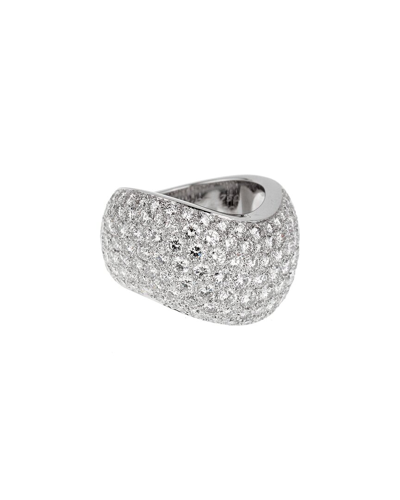 Cartier Pave Diamond White Gold Cocktail Ring Size