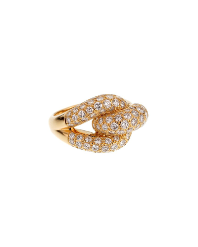 Cartier Diamond Knot Yellow Gold Cocktail Ring Sz