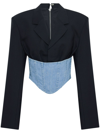 Dion Lee Blazer Aus Wolle Und Denim In Black