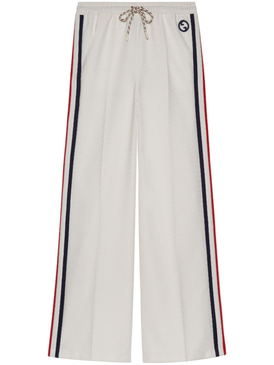 Gucci Technical Jersey Trouser With Web In White