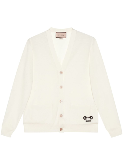 Gucci Extra Fine Wool Cardigan In White