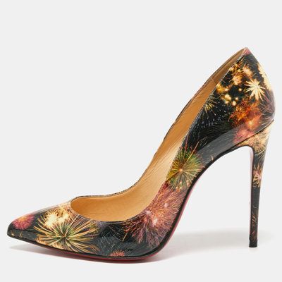 Pre-owned Christian Louboutin Multicolor Firework Print Patent Leather Pigalle Follies Pumps Size 37.5