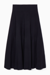 Cos Knitted Midi Skirt In Blue