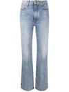 Khaite Danielle High Waist Straight Denim Jeans In Clear Blue